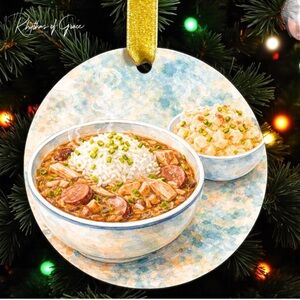 Louisiana Chicken & Sausage Gumbo Ornament | New Orleans Gumbo Christmas Decor